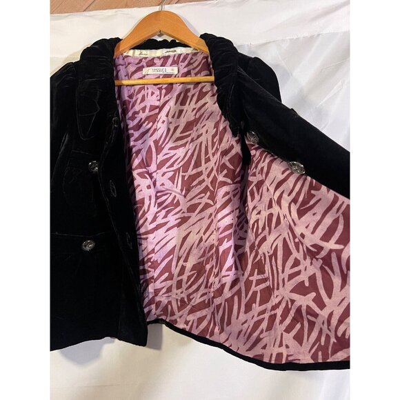 Jessica Jacket Girls 4 Black Velvet Coat Silk Blend Lined D20 - Picture 3 of 7